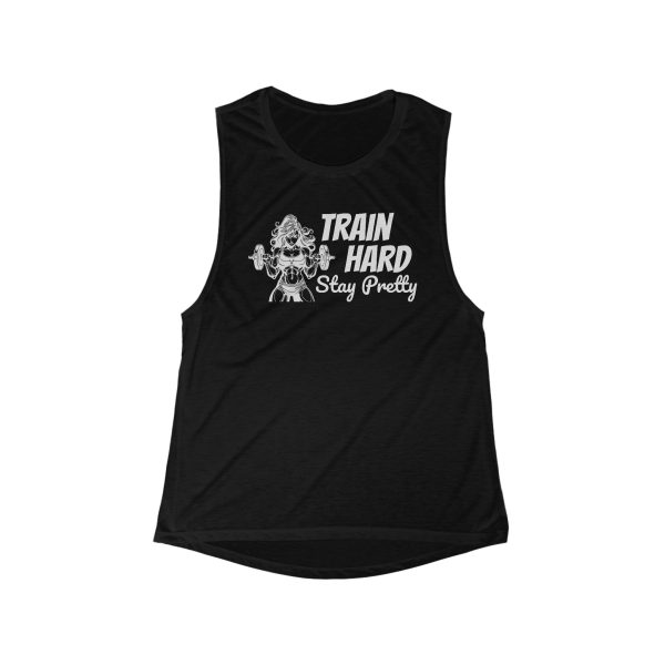 Train Hard, Stay Pretty - Women's Flowy Scoop Muscle Tank