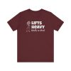 Lifts Heavy, Walks in Heels - Unisex Jersey Short Sleeve Tee - Image 17