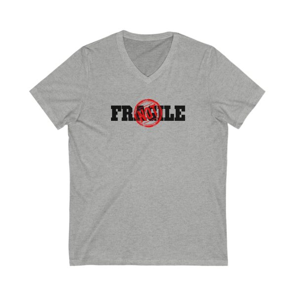 Not Fragile - Unisex Jersey Short Sleeve V-Neck Tee - Image 4