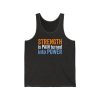 Strength is Pain Turned into Power - Unisex Jersey Tank - Image 2