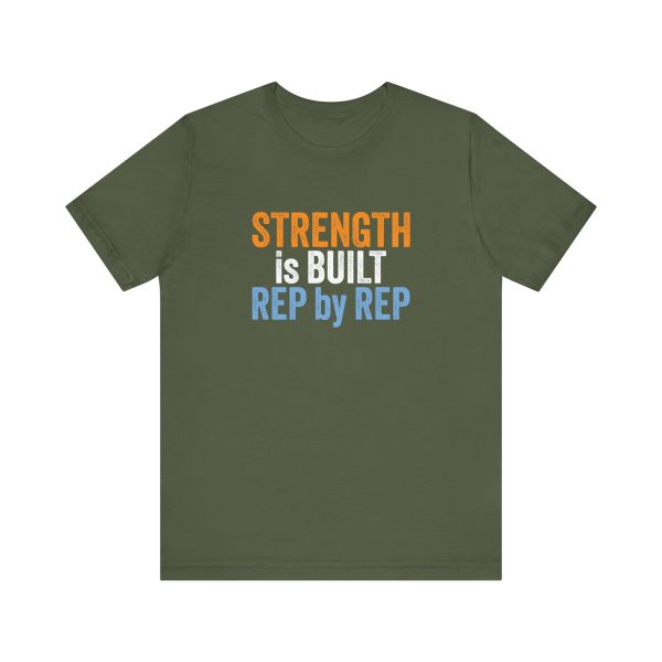 Strength is Built Rep by Rep - Unisex Jersey Short Sleeve Tee - Image 3
