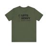 Lifts Heavy, Walks in Heels - Unisex Jersey Short Sleeve Tee - Image 9