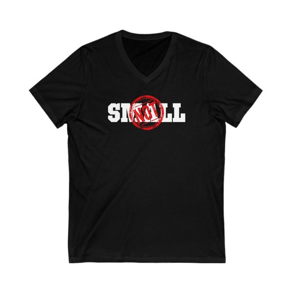 Not Small - Unisex Jersey Short Sleeve V-Neck Tee - Image 3
