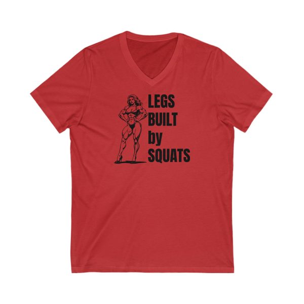 Legs Built By Squats - Unisex Jersey Short Sleeve V-Neck Tee - Image 6