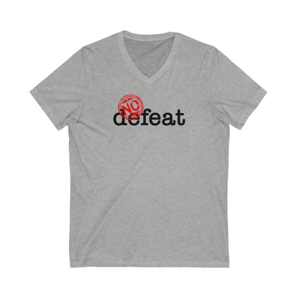 No Defeat - Unisex Jersey Short Sleeve V-Neck Tee - Image 4