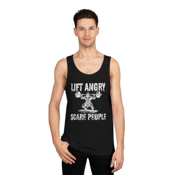Lift Angry, Scare People. - Unisex Softstyle™ Tank Top - Image 3