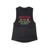 Strong is Never Backing Down - Women's Flowy Scoop Muscle Tank - Image 3