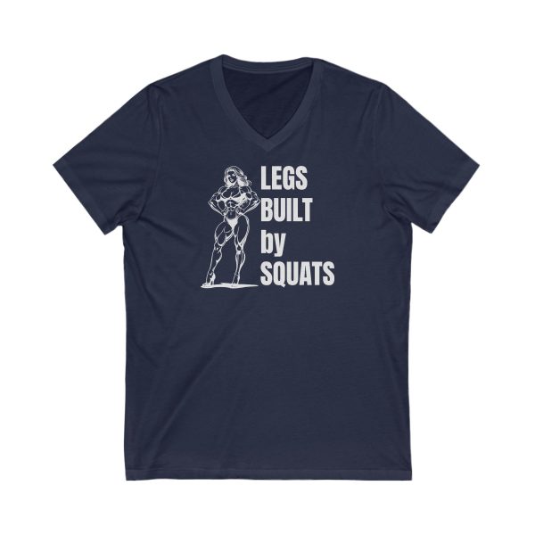 Legs Built By Squats - Unisex Jersey Short Sleeve V-Neck Tee - Image 5