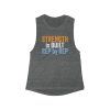 Strength is Built Rep by Rep - Women's Flowy Scoop Muscle Tank - Image 2