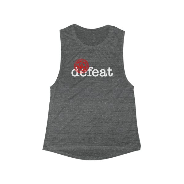 No Defeat - Women's Flowy Scoop Muscle Tank - Image 3