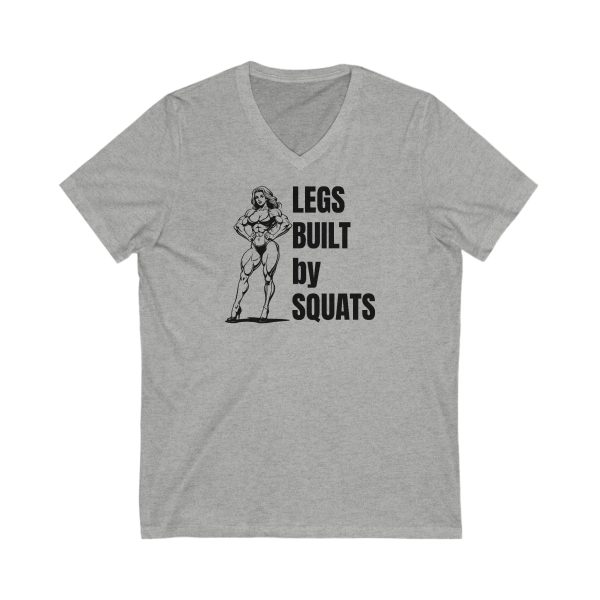 Legs Built By Squats - Unisex Jersey Short Sleeve V-Neck Tee - Image 4