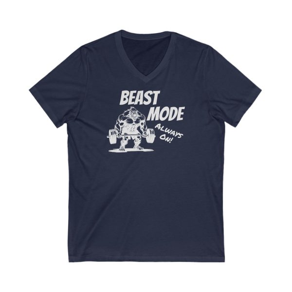 Beast Mode: Always On - Unisex Jersey Short Sleeve V-Neck Tee - Image 5
