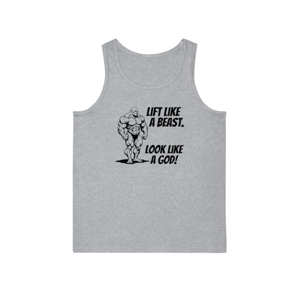 Lift Like a Beast. Look Like a God. - Unisex Softstyle™ Tank Top - Image 5