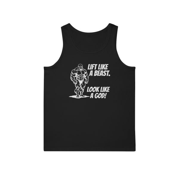 Lift Like a Beast. Look Like a God. - Unisex Softstyle™ Tank Top - Image 2